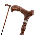 antique style carved wooden walking cane