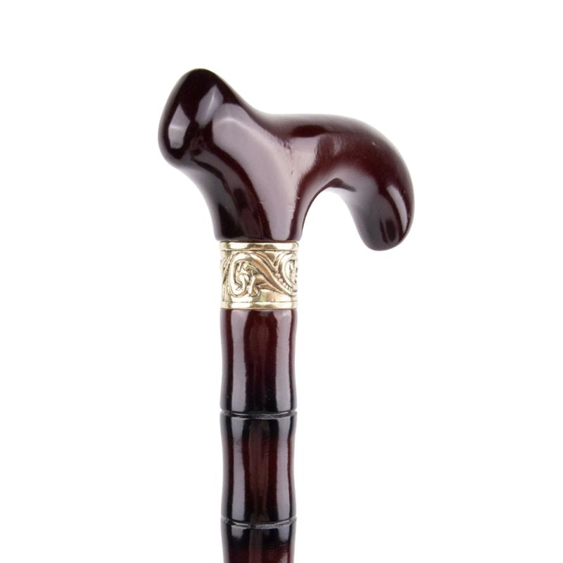 original wooden walking cane with hook handle - side profile