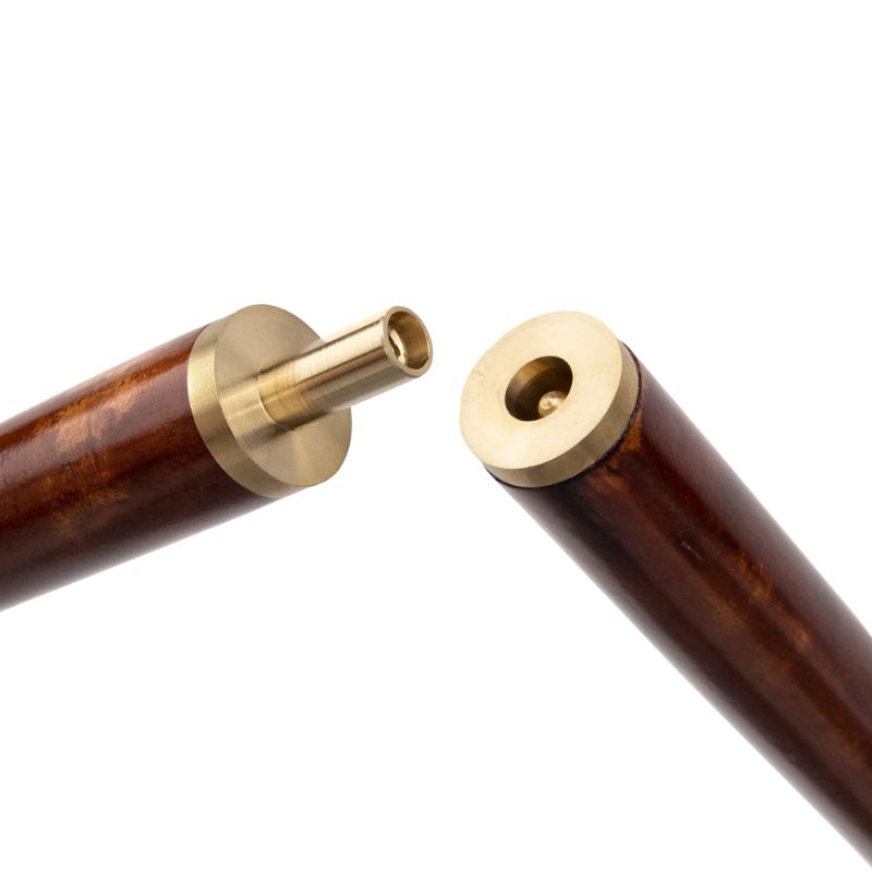 antique style carved wooden walking cane - texture close-up