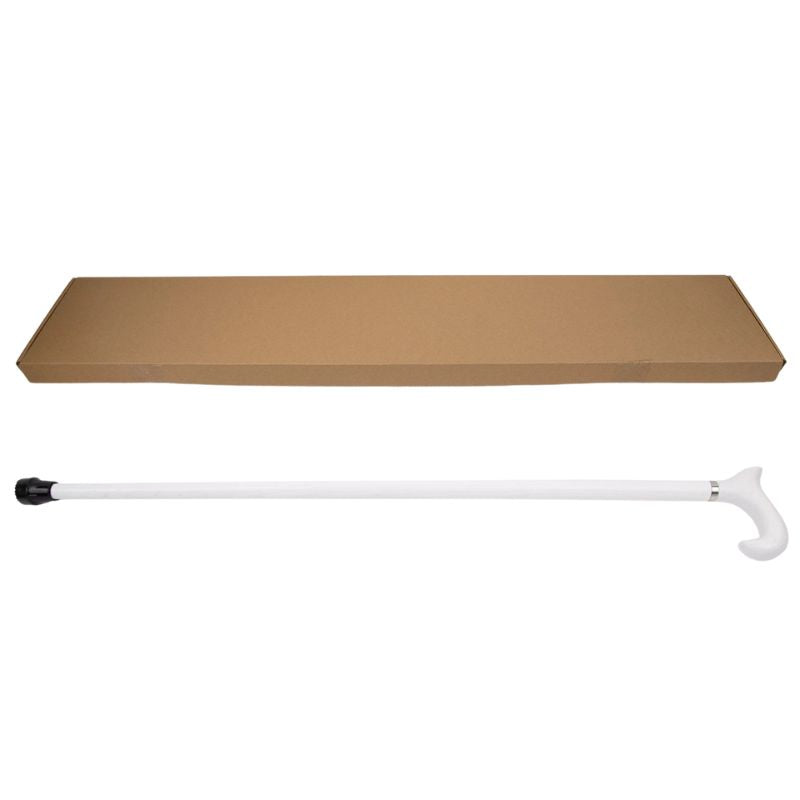 white wooden walking cane with t-handle - texture close-up