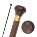 artisan wooden walking stick with cork grip