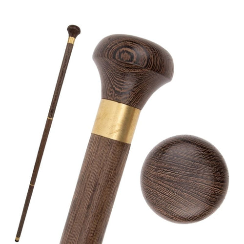 artisan wooden walking stick with cork grip