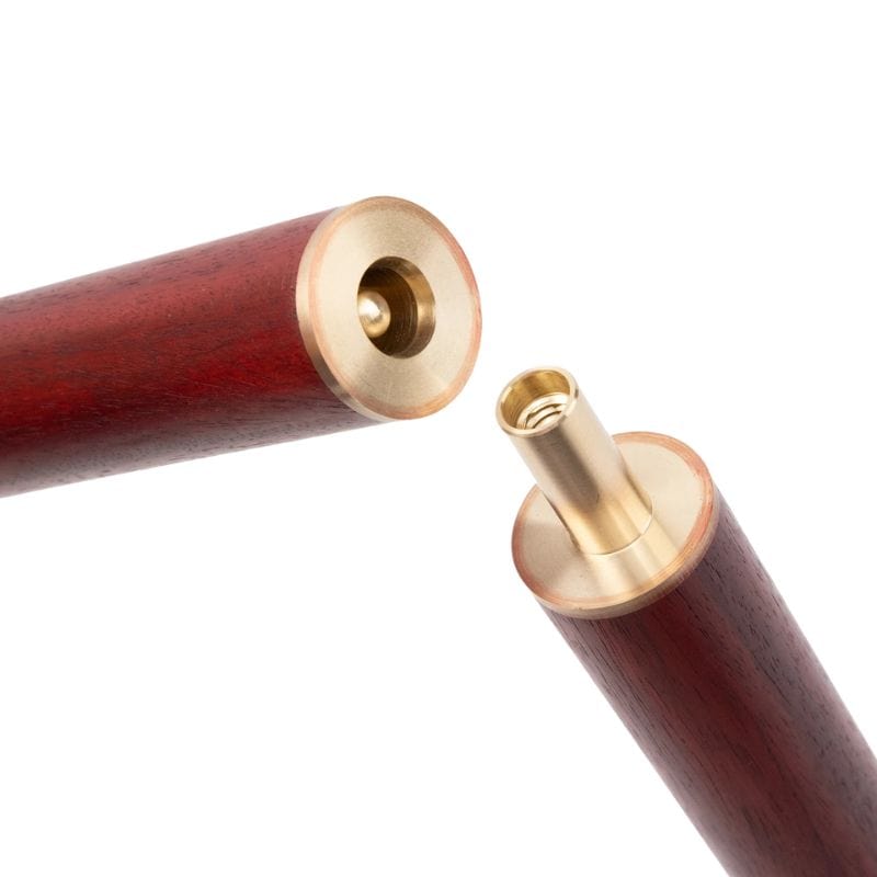 carved wooden walking stick with cork grip - tip and ferrule