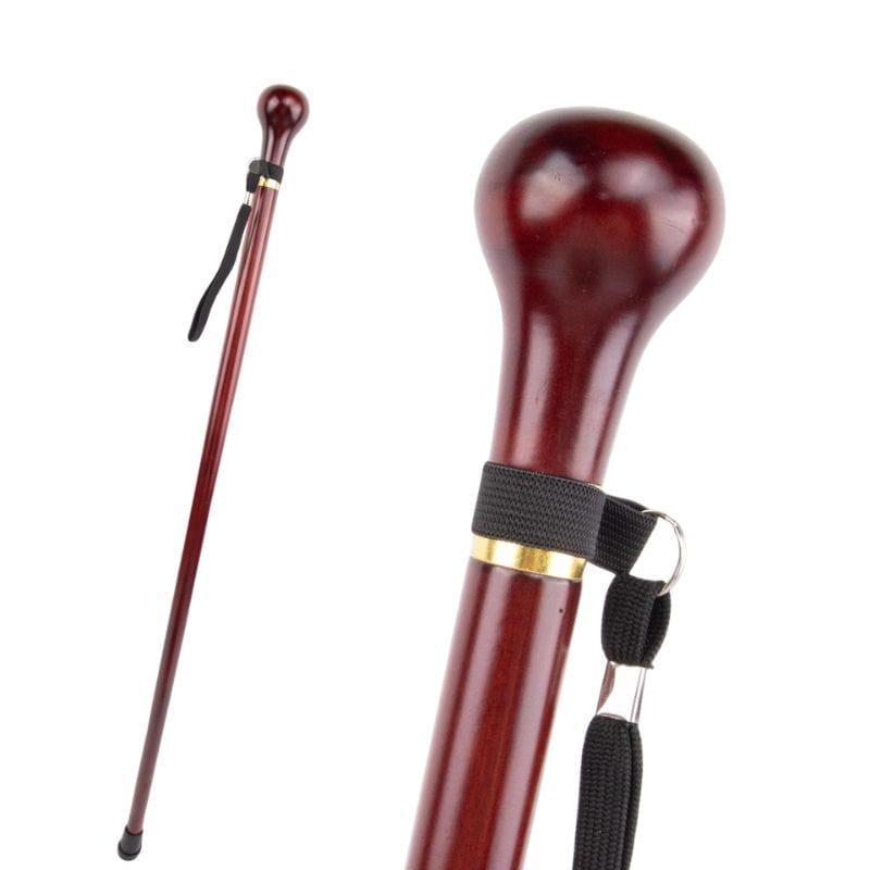handcrafted wooden walking cane with cork handle
