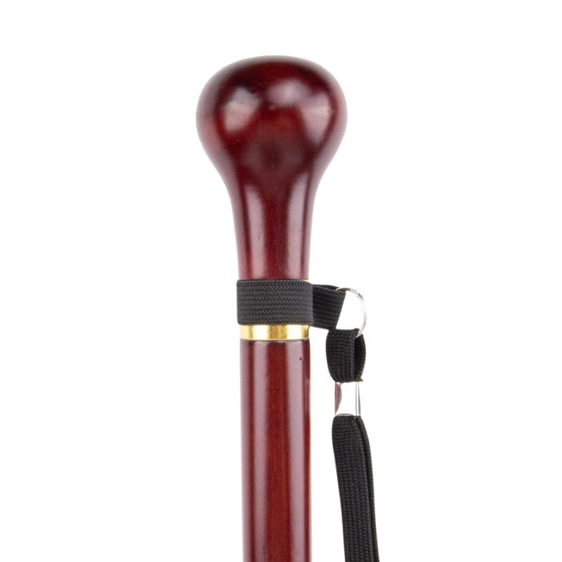 handcrafted wooden walking cane with cork handle - handle detail