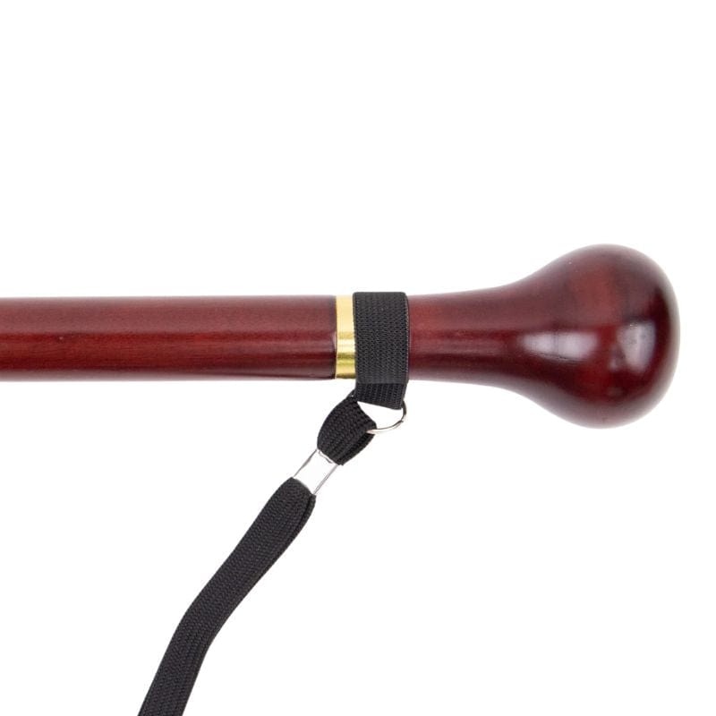 handcrafted wooden walking cane with cork handle - tip and ferrule