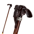 elephant head wooden walking cane