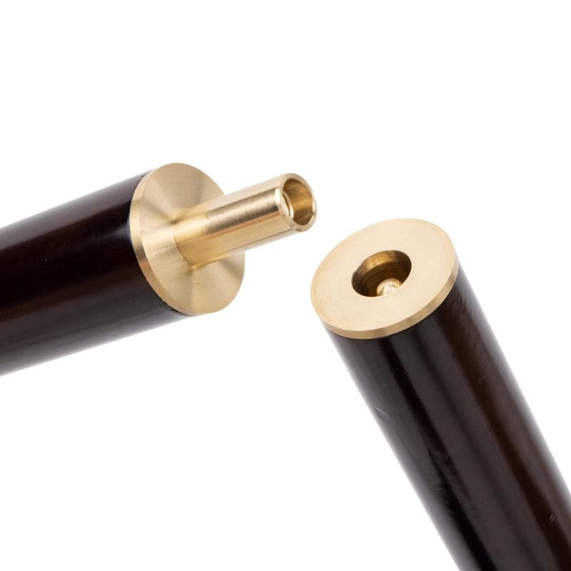 skull head wooden walking cane - shown in hand