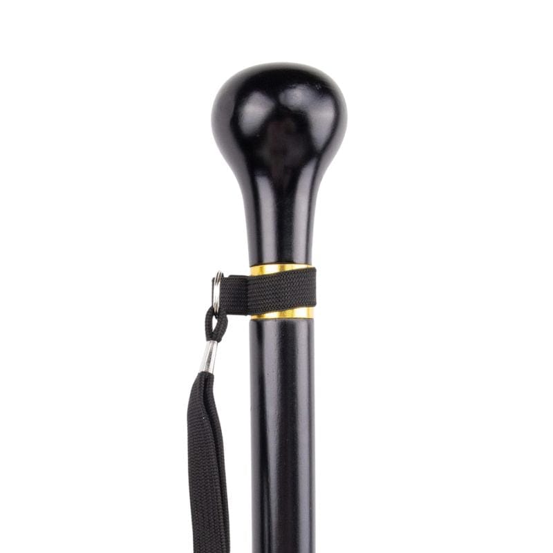 vintage wooden walking cane - handle detail