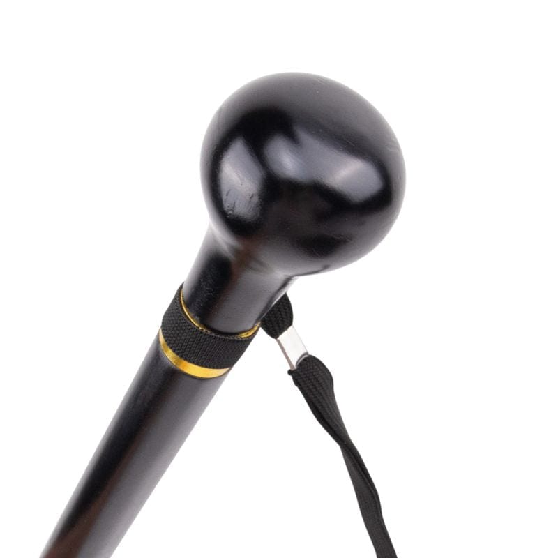 vintage wooden walking cane - pommel detail