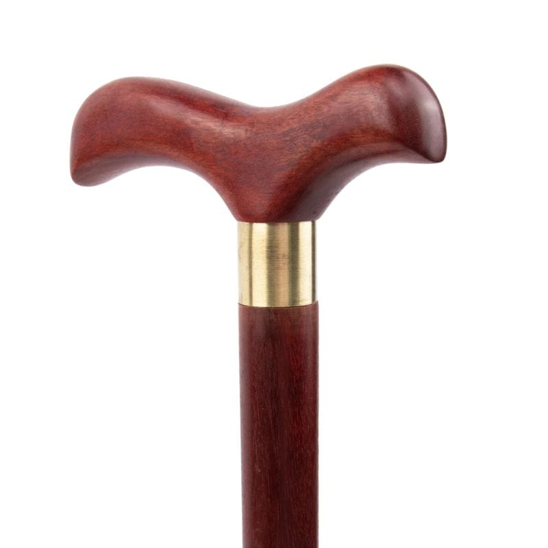 wooden walking cane for women - close-up view