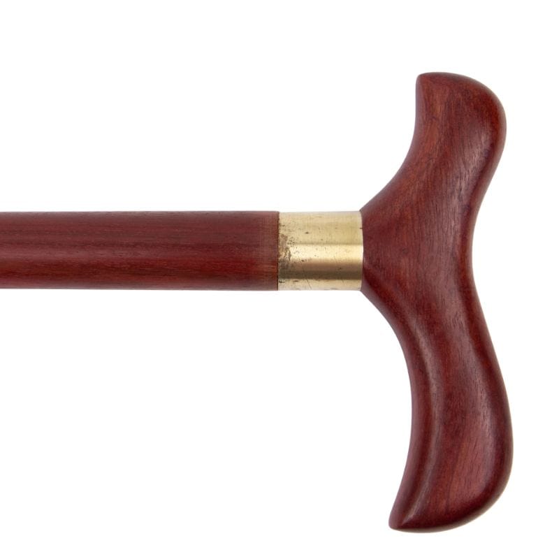 wooden walking cane for women - full length view