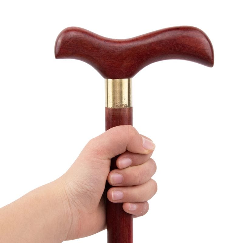 wooden walking cane for women - pommel detail