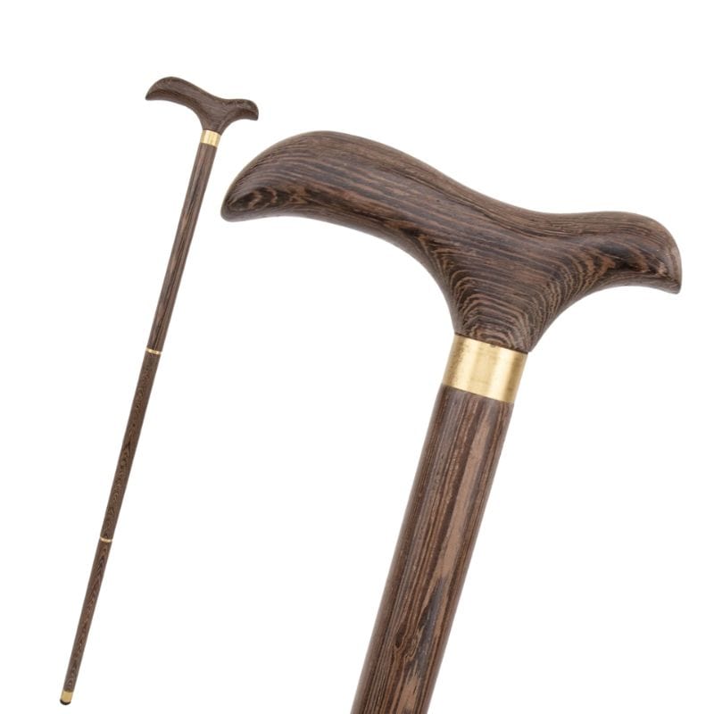 carved wooden walking cane vintage style