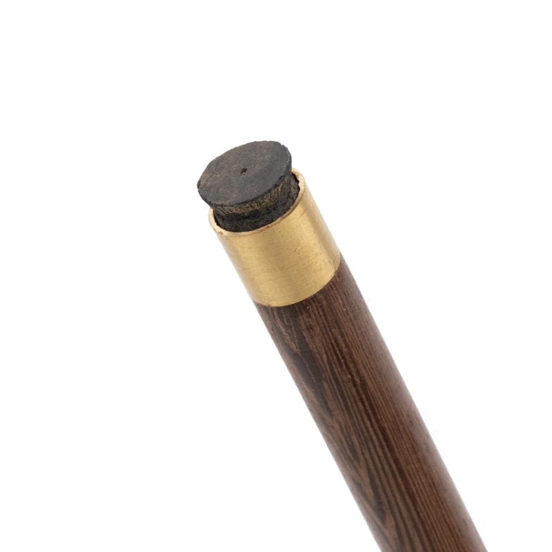carved wooden walking cane vintage style - shown in hand