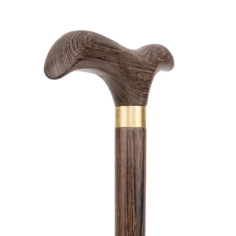 carved wooden walking cane vintage style - side profile
